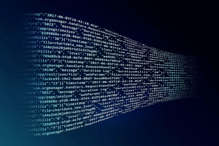 Linien voller Code auf einem Bildschirm.